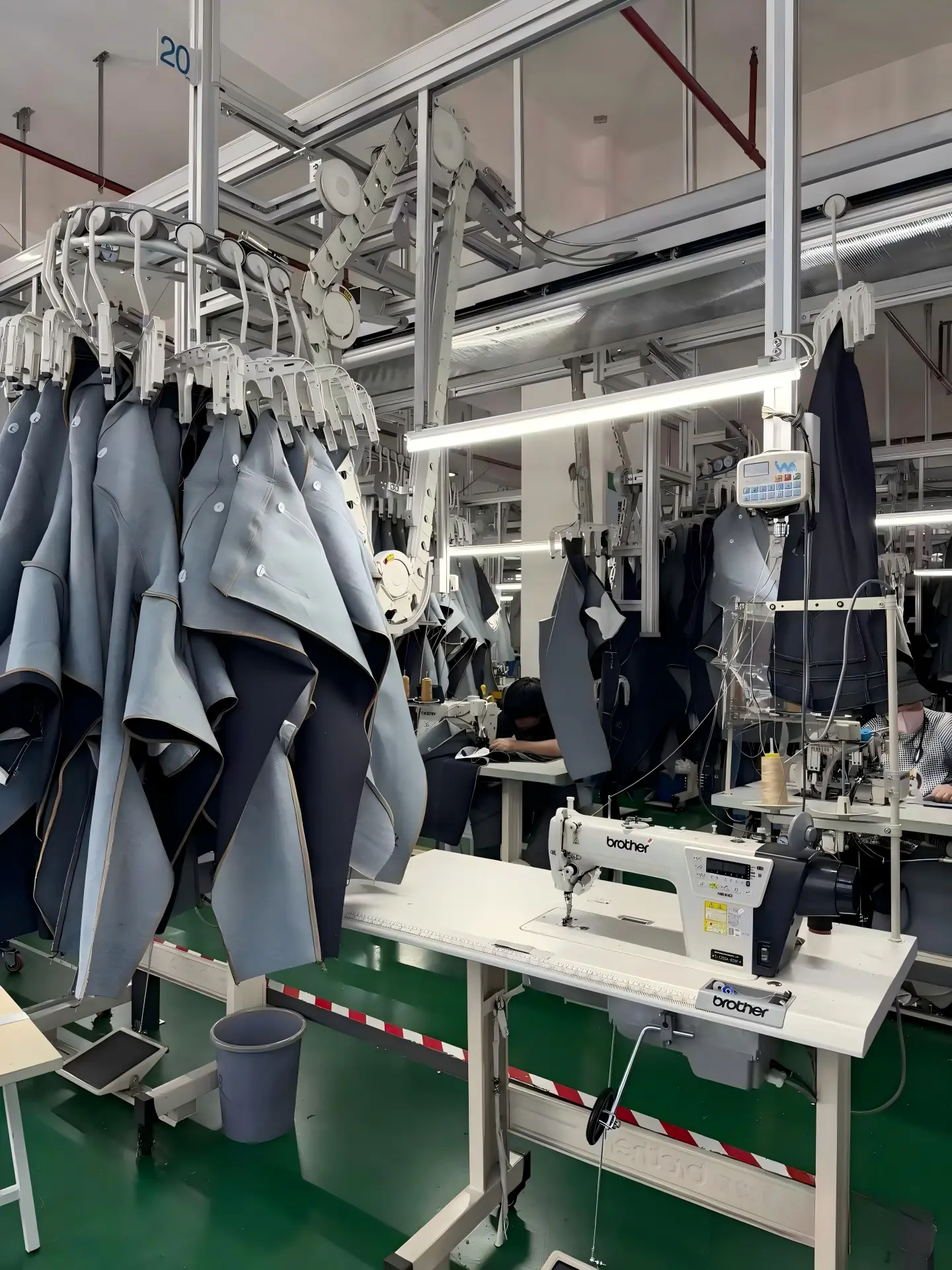 Workshop production area for custom fishing apparel