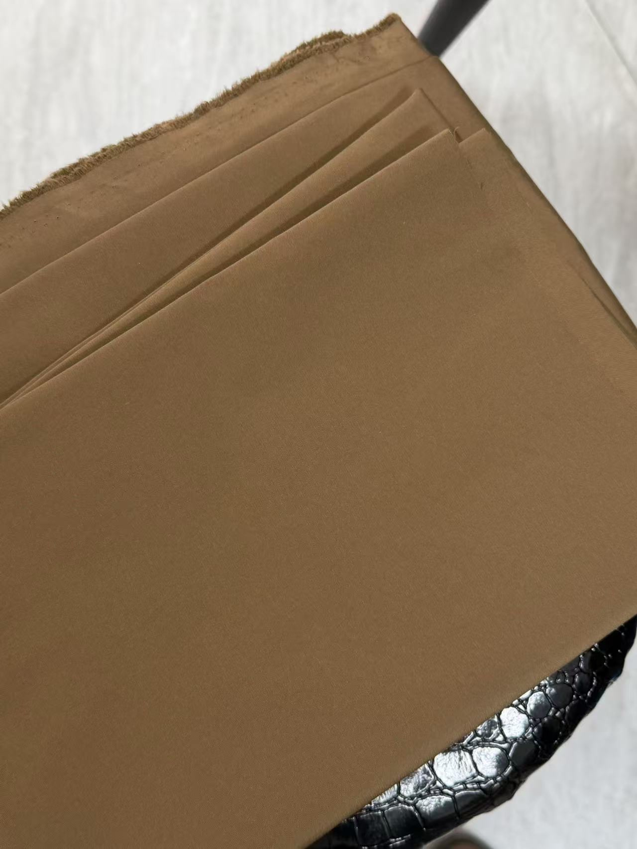 Close-up of brown performance fabric used for apparel development