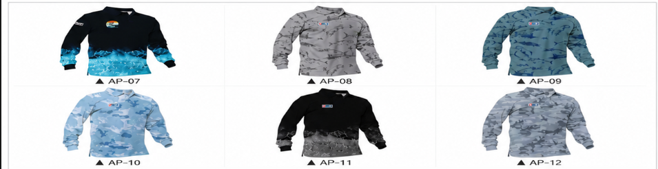 Camouflage and blue custom fishing team polo sublimation patterns