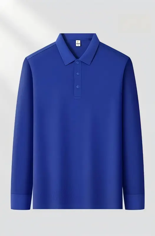 Blue custom UPF work polo shirt for supervisors and outdoor teams