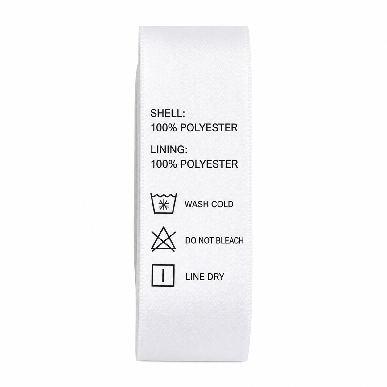 Garment care label example